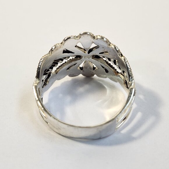 VTG 925 Edwardian Style Marcasite Ring Size 7.5 - Picture 5 of 11